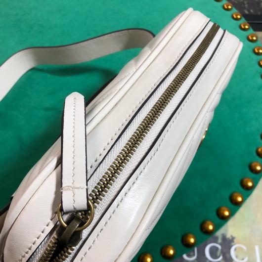 Gucci 523380 GG Marmont Matelass¨¦ Belt Bag 448065 White - luxibagsmall