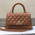 Chanel A92991 Large Flap Bag With Top Handle handBag Brown - Default Title - View 1