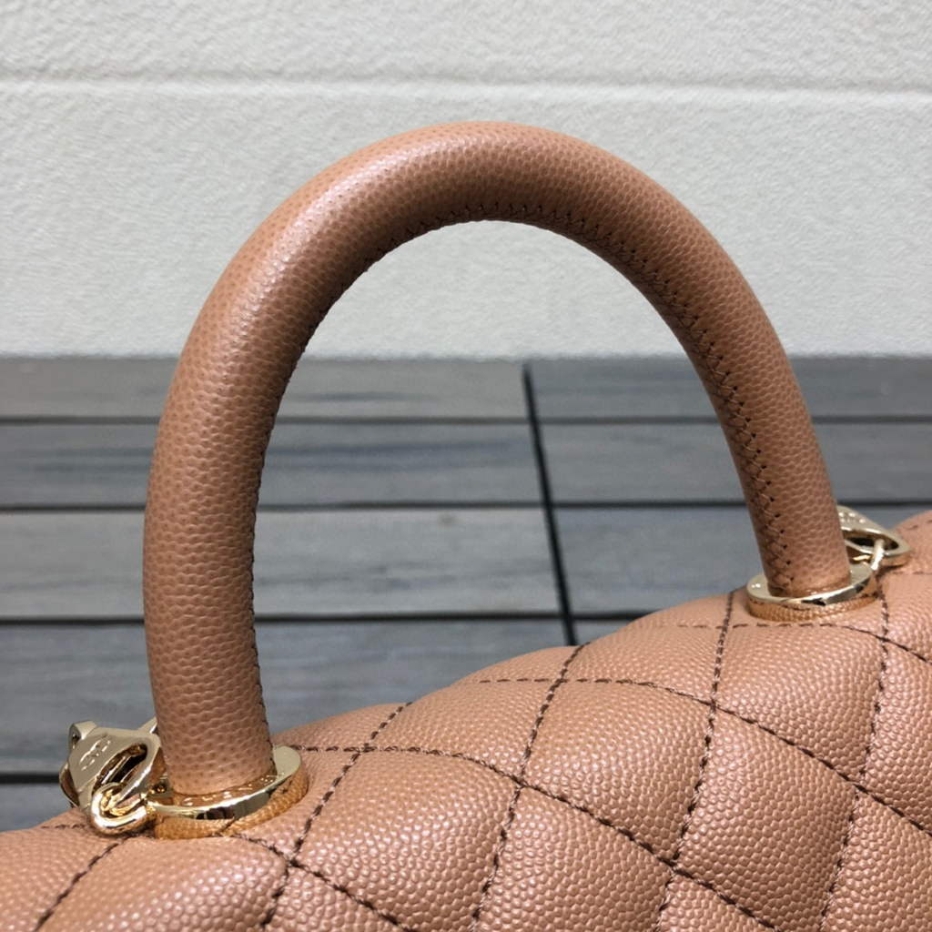 Chanel A92991 Large Flap Bag With Top Handle handBag Brown