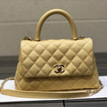 Chanel A92991 Large Flap Bag With Top Handle handBag Yellow - Default Title - View 1