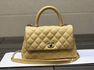 Chanel A92991 Large Flap Bag With Top Handle handBag Yellow - Default Title - View 1