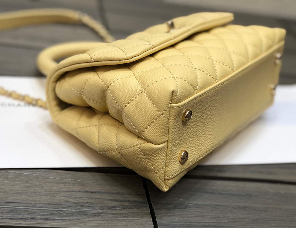 Chanel A92991 Large Flap Bag With Top Handle handBag Yellow