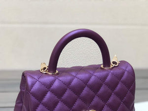 Chanel A92991 Large Flap Bag With Top Handle handBag Purple - Default Title - View 2