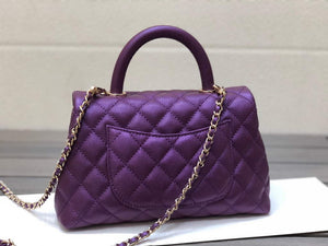 Chanel A92991 Large Flap Bag With Top Handle handBag Purple - Default Title - View 4