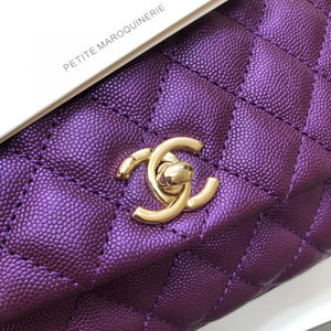 Chanel A92991 Large Flap Bag With Top Handle handBag Purple - Default Title - View 5