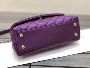 Chanel A92991 Large Flap Bag With Top Handle handBag Purple - Default Title - View 7