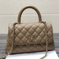Chanel A92991 Large Flap Bag With Top Handle handBag Apricot - Default Title - View 1