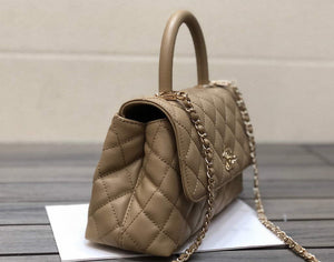 Chanel A92991 Large Flap Bag With Top Handle handBag Apricot - Default Title - View 2
