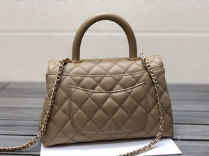Chanel A92991 Large Flap Bag With Top Handle handBag Apricot - Default Title - View 3