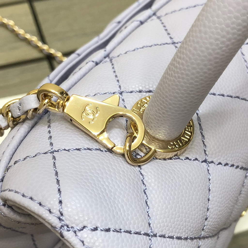 Chanel A92991 Large Flap Bag With Top Handle handBag Light Blue