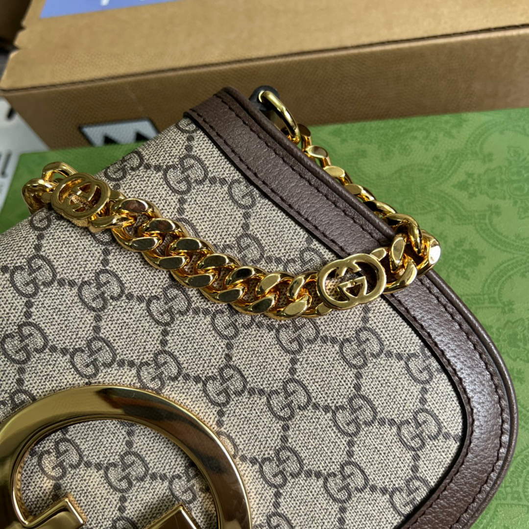 Gucci 699268 Blondie shoulder bag Beige and ebony GG Supreme canvas - Default Title - View 5
