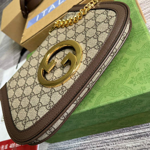 Gucci 699268 Blondie shoulder bag Beige and ebony GG Supreme canvas - Default Title - View 6