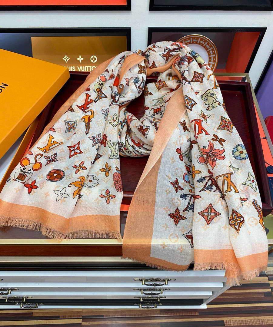 LV Scarves Louis Vuitton Monogram Shawl Scarf M60010 - luxibagsmall