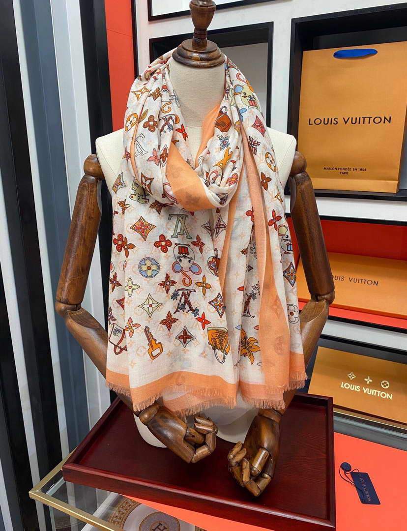 LV Scarves Louis Vuitton Monogram Shawl Scarf M60010 - luxibagsmall