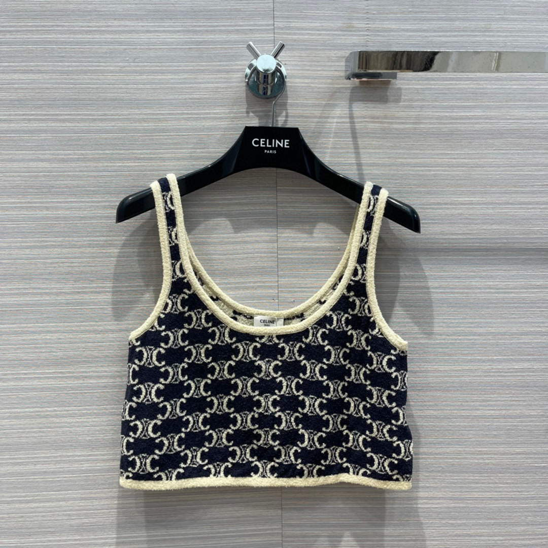 Celine Technical Jersey Bra Top Vest C90031 - Black / S - View 1