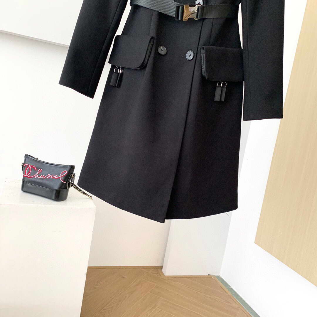 Prada Women's Clothing Single-Breasted Jacket Black 88030