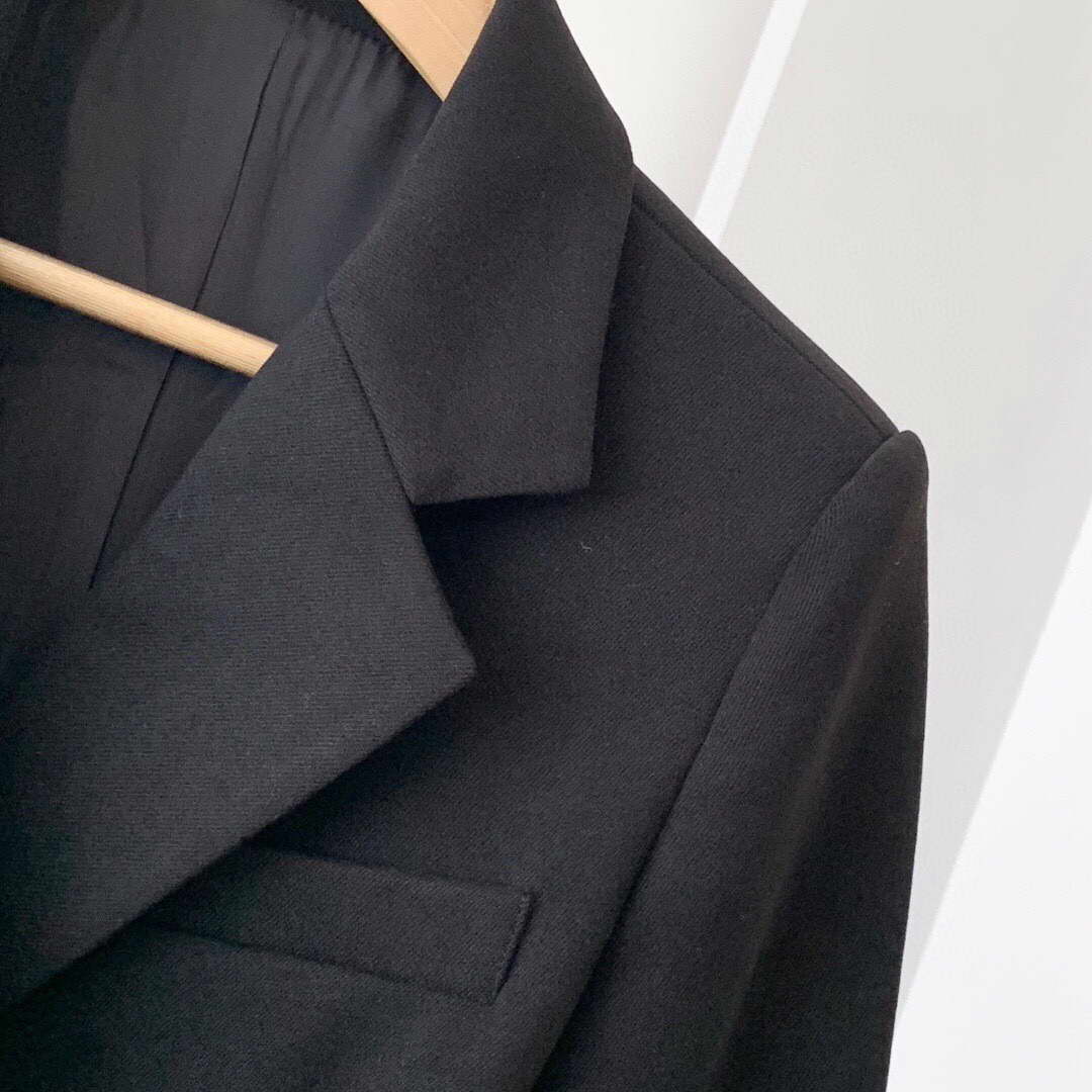 Prada Women's Clothing Single-Breasted Jacket Black 88030