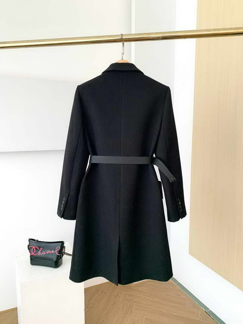 Prada Women's Clothing Single-Breasted Jacket Black 88030