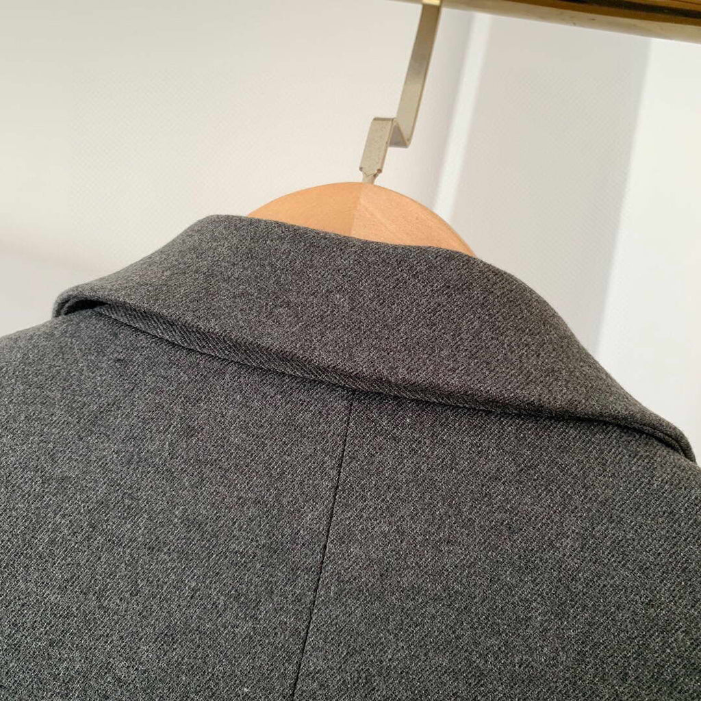 Prada Women's Clothing Single-Breasted Jacket Gray 88031