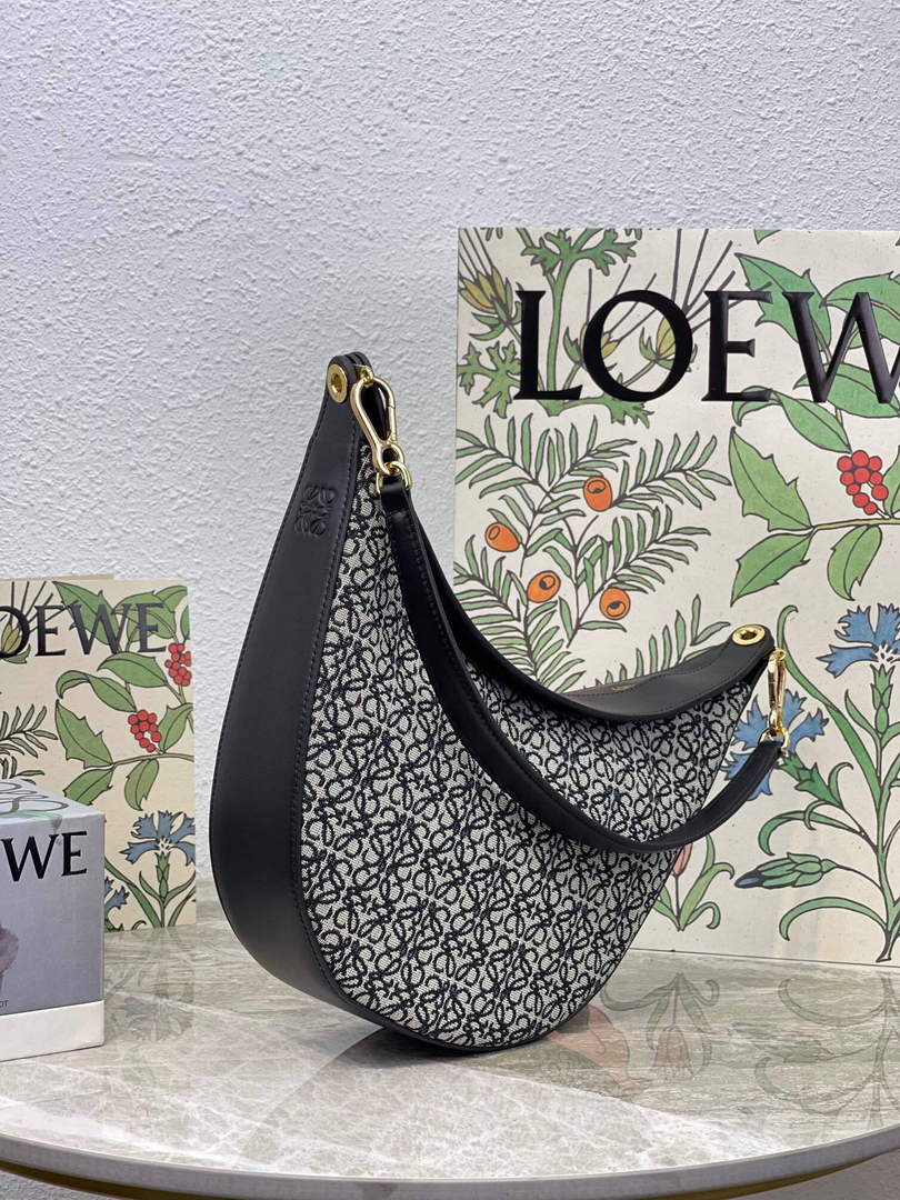LOEWE A923PL9X01 Luna bag in Anagram jacquard and classic calfskin