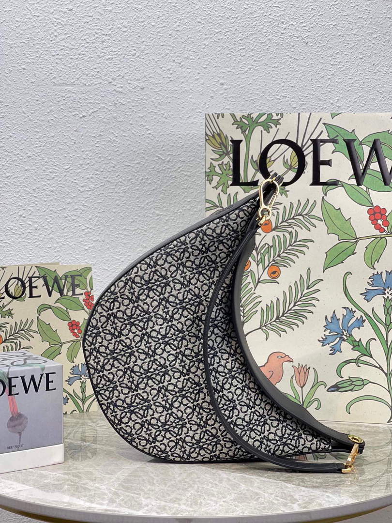 LOEWE A923PL9X01 Luna bag in Anagram jacquard and classic calfskin
