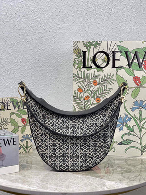 LOEWE A923PL9X01 Luna bag in Anagram jacquard and classic calfskin - Default Title - View 1
