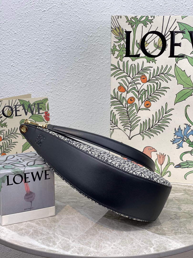 LOEWE A923PL9X01 Luna bag in Anagram jacquard and classic calfskin