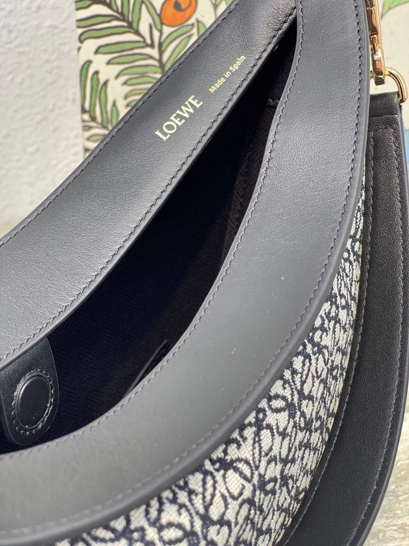 LOEWE A923PL9X01 Luna bag in Anagram jacquard and classic calfskin