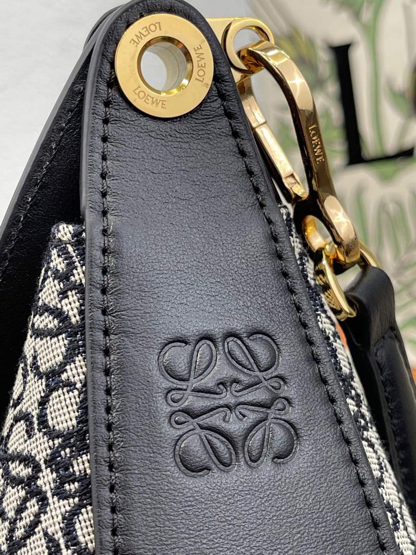 LOEWE A923PL9X01 Luna bag in Anagram jacquard and classic calfskin