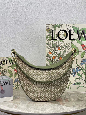 LOEWE A923PL9X01 Luna bag in Anagram jacquard and classic calfskin Green - Default Title - View 3