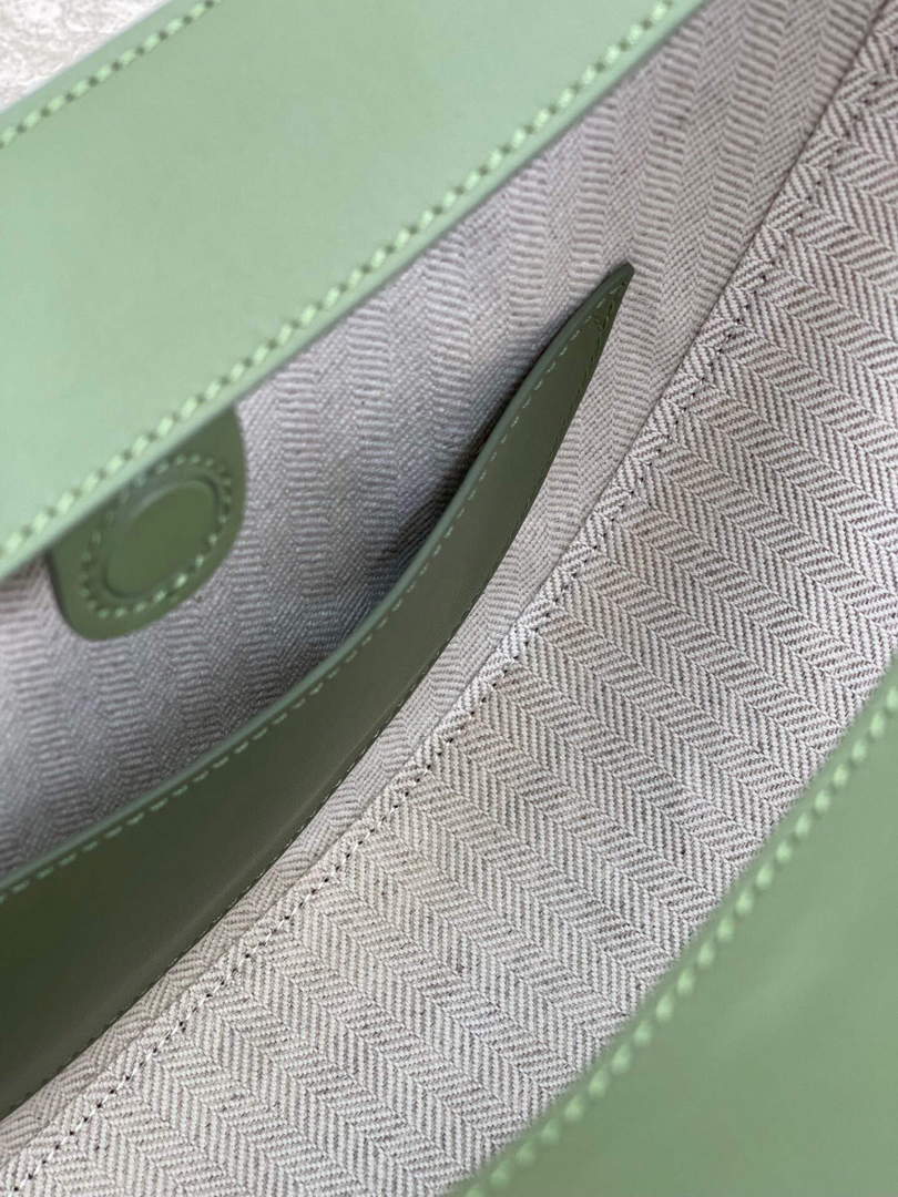 LOEWE A923PL9X01 Luna bag in Anagram jacquard and classic calfskin Green
