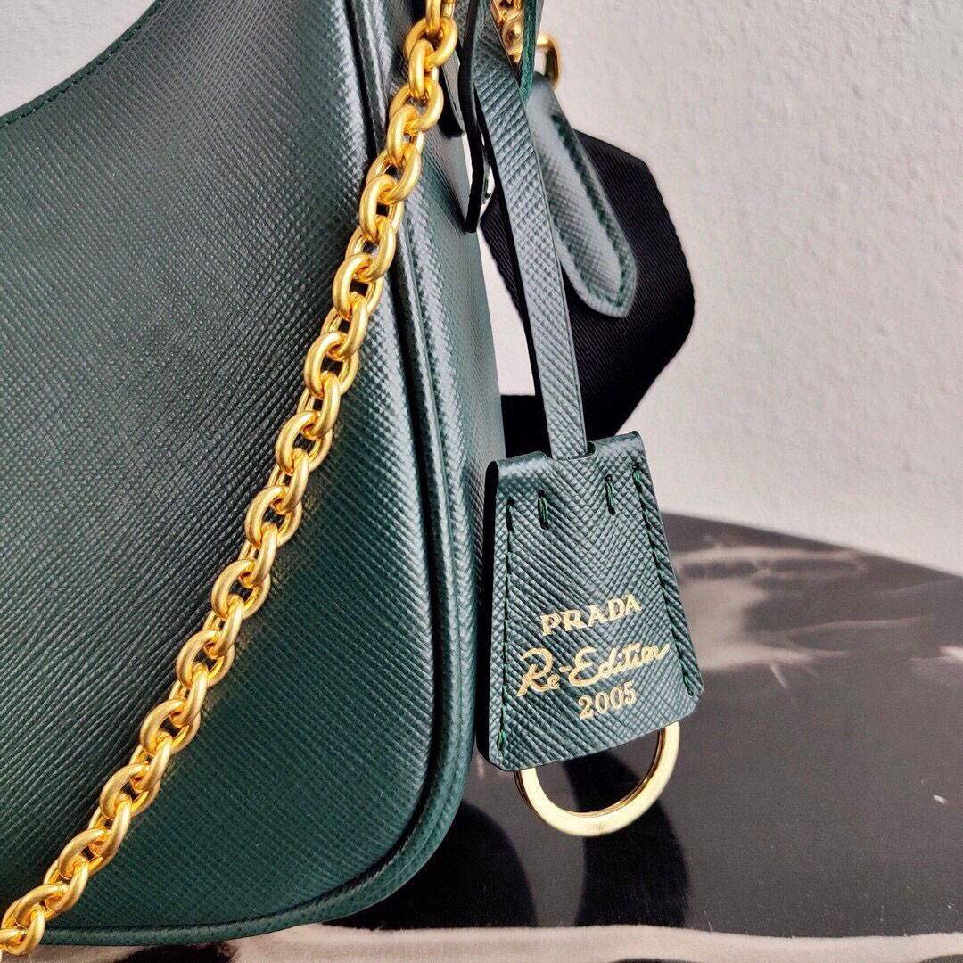 Prada 1BH204 Prada Re-Edition 2005 Saffiano leather Bag in Dark Green