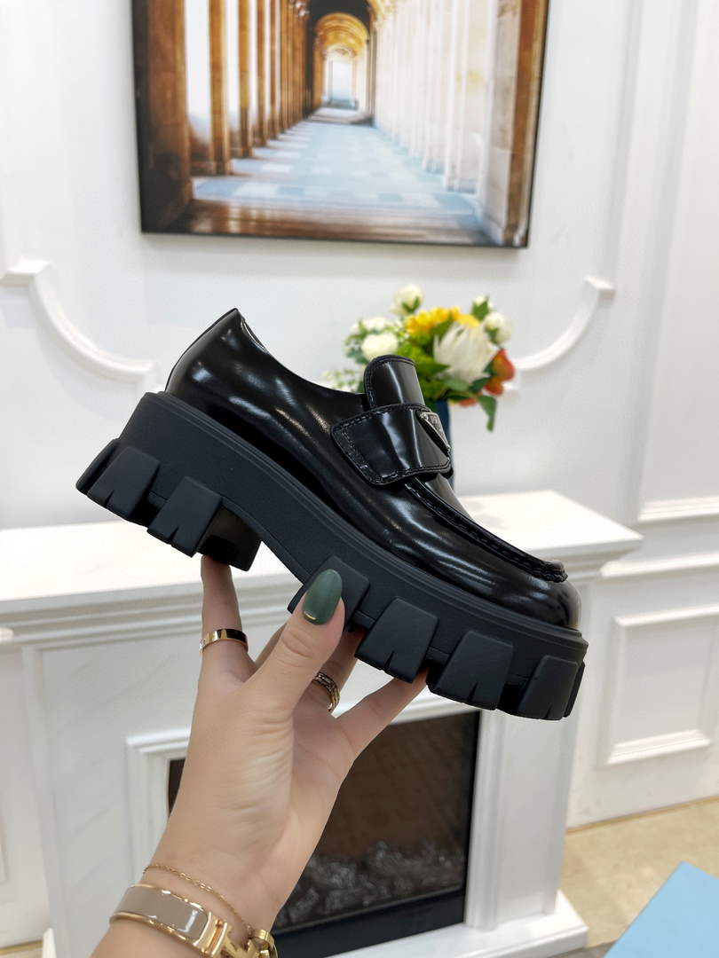Prada 1D663M Monolith pointy brushed leather loafers P91180 - 34 - View 9