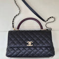 Chanel A92991 Large Flap Bag With Top Lizard leather handle Black