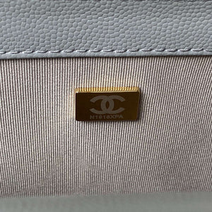 Chanel A94804 Boy Chanel Flap Bag With Handle Grained Shiny Calfskin Gold Tone Metal Gray - Default Title - View 9