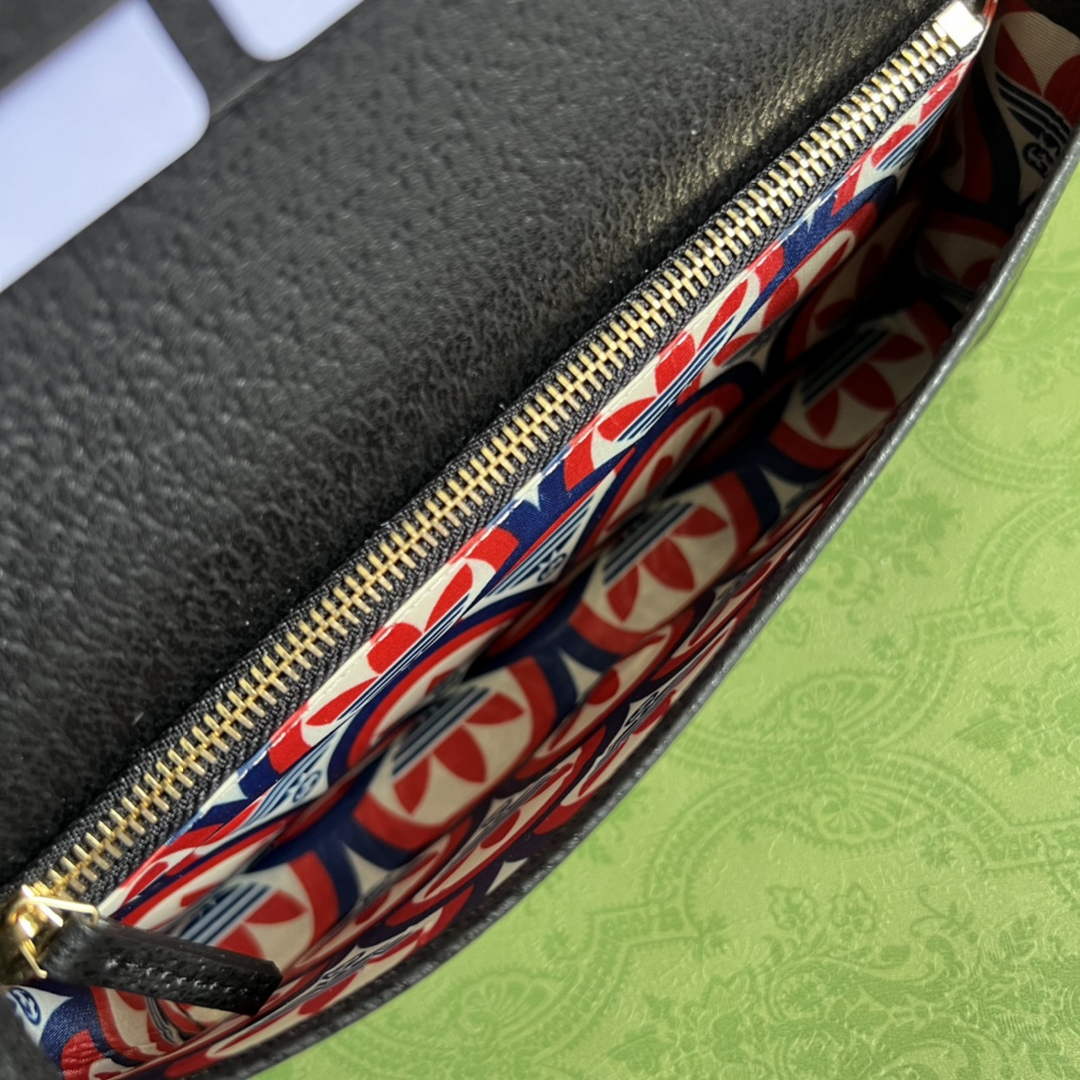 Adidas x Gucci ?621892 wallet with chain Off-black and yellow leather