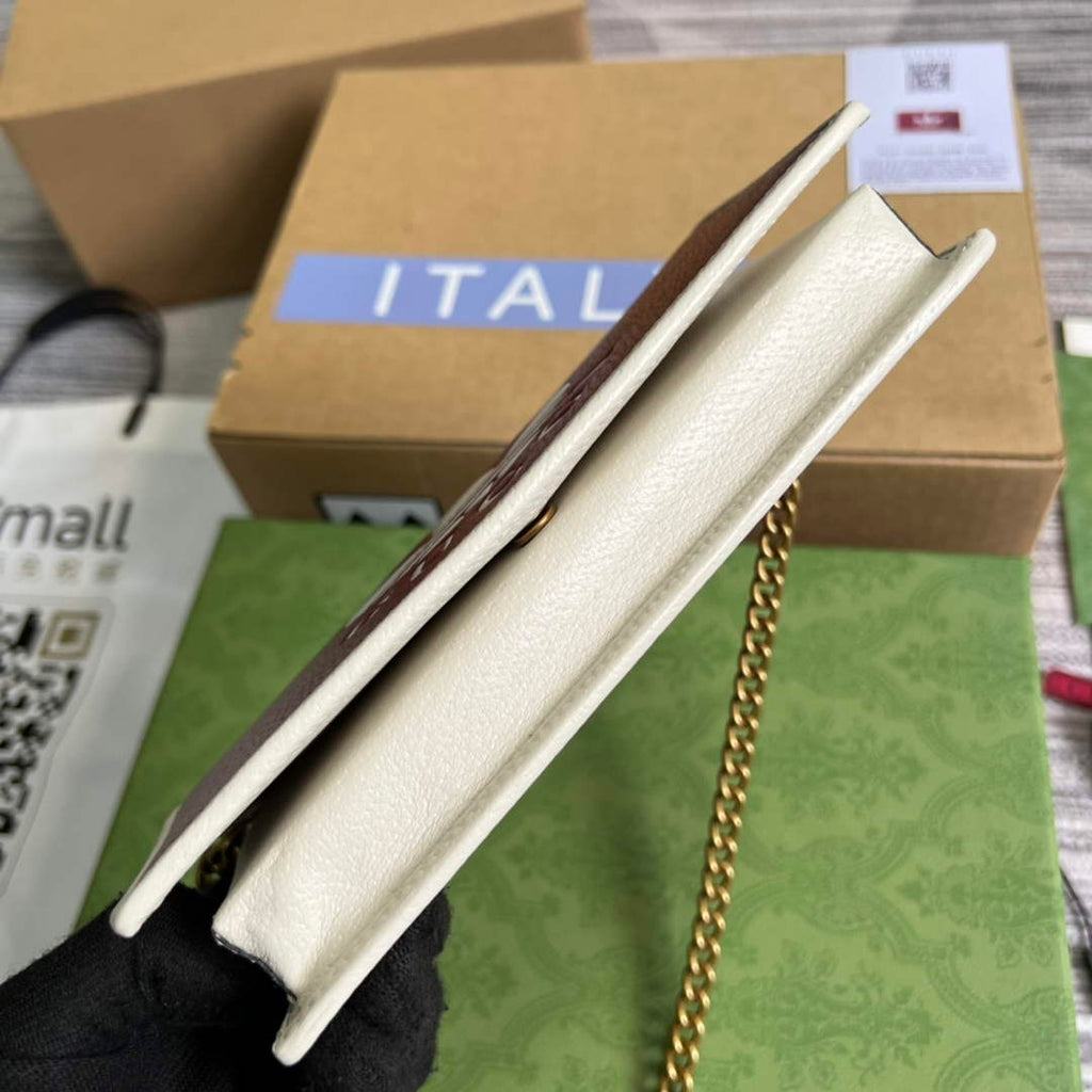 Adidas x Gucci ?621892 wallet with chain Off-white and red leather
