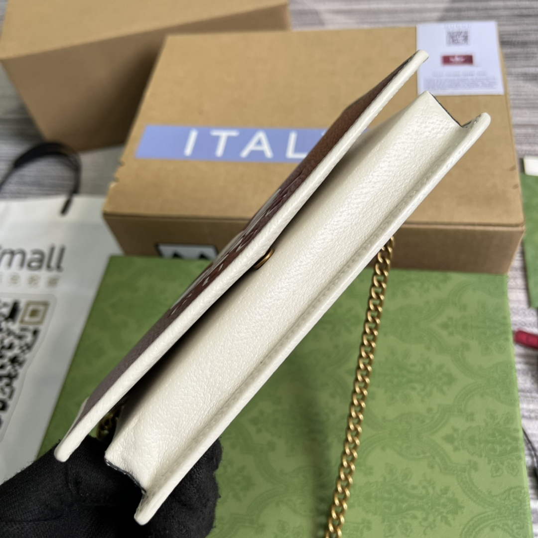 Adidas x Gucci ?621892 wallet with chain Off-white and red leather