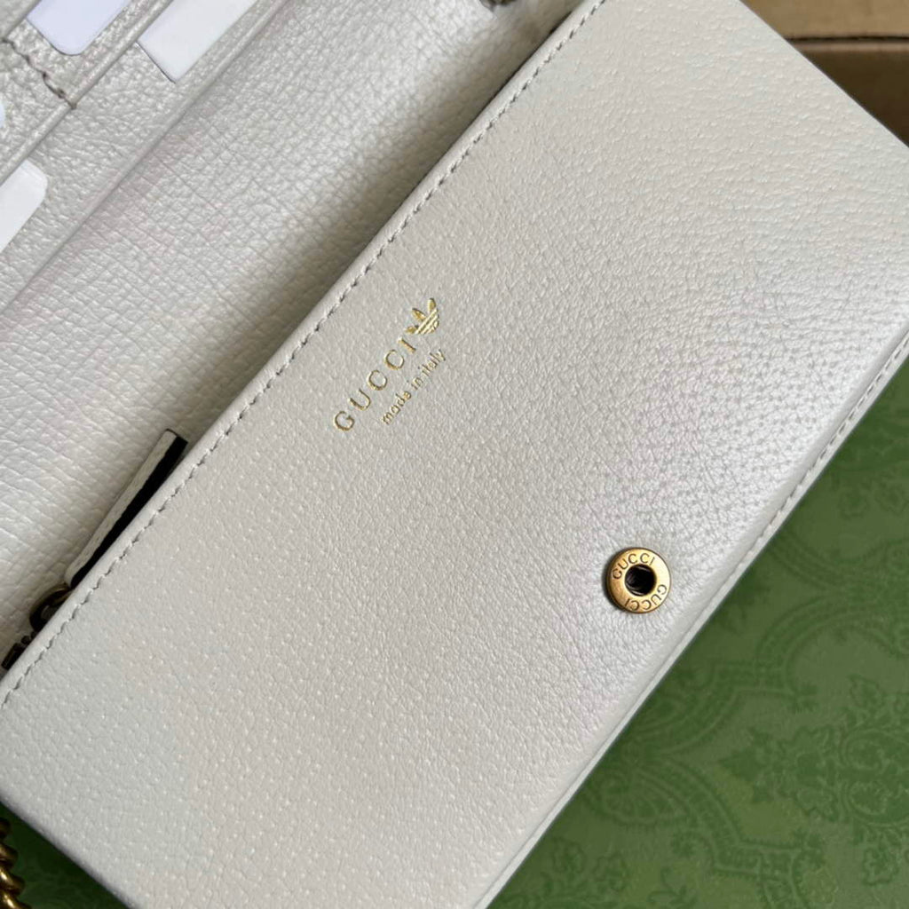 Adidas x Gucci ?621892 wallet with chain Off-white and red leather