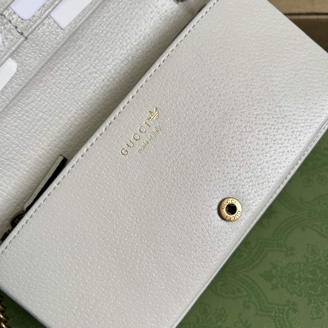 Adidas x Gucci ?621892 wallet with chain Off-white and red leather