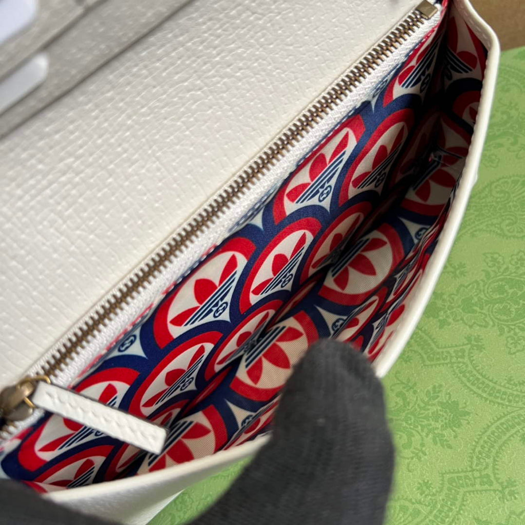 Adidas x Gucci ?621892 wallet with chain Off-white and red leather