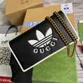 Adidas x Gucci ?621892 wallet with chain Black and white leather