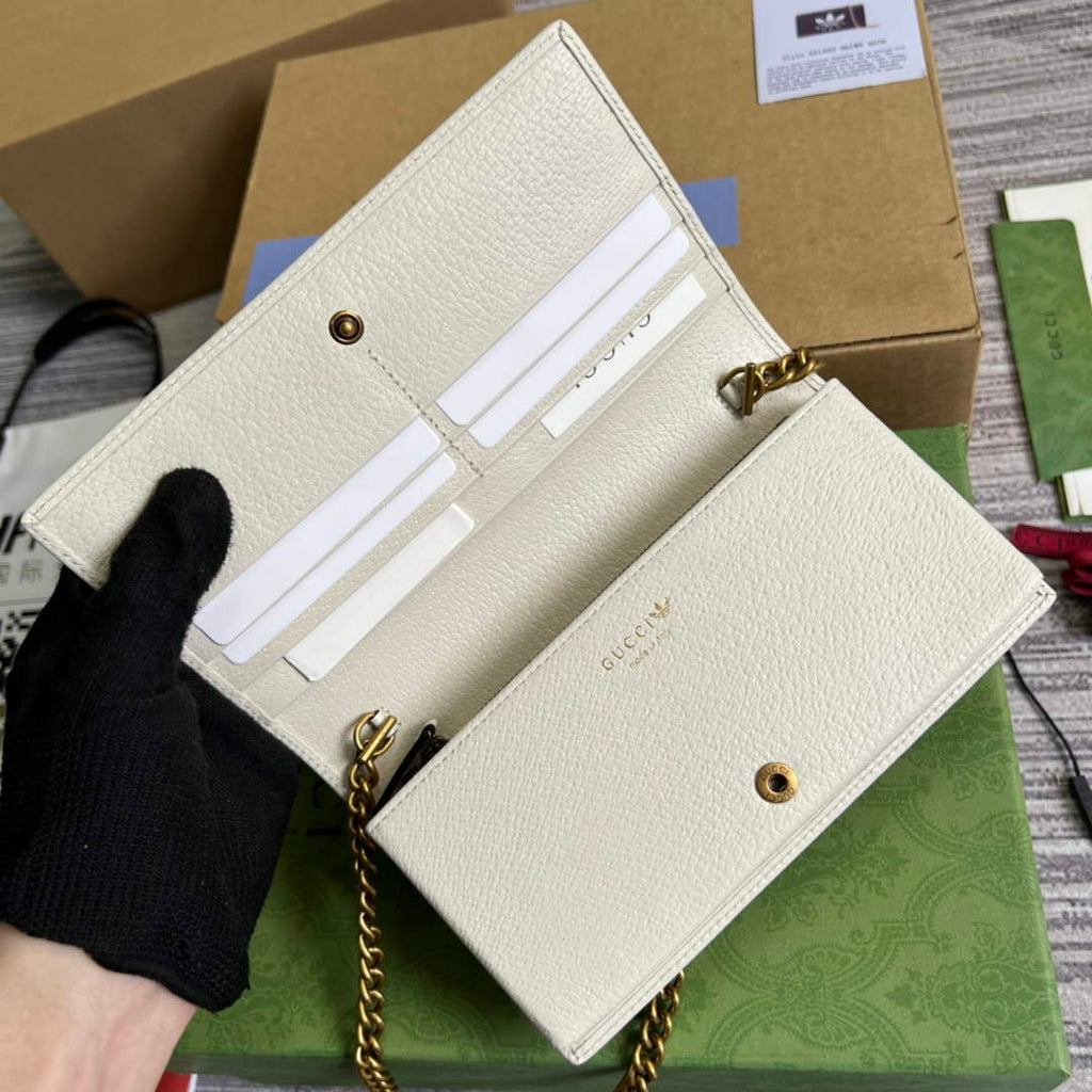 Adidas x Gucci ?621892 wallet with chain Black and white leather