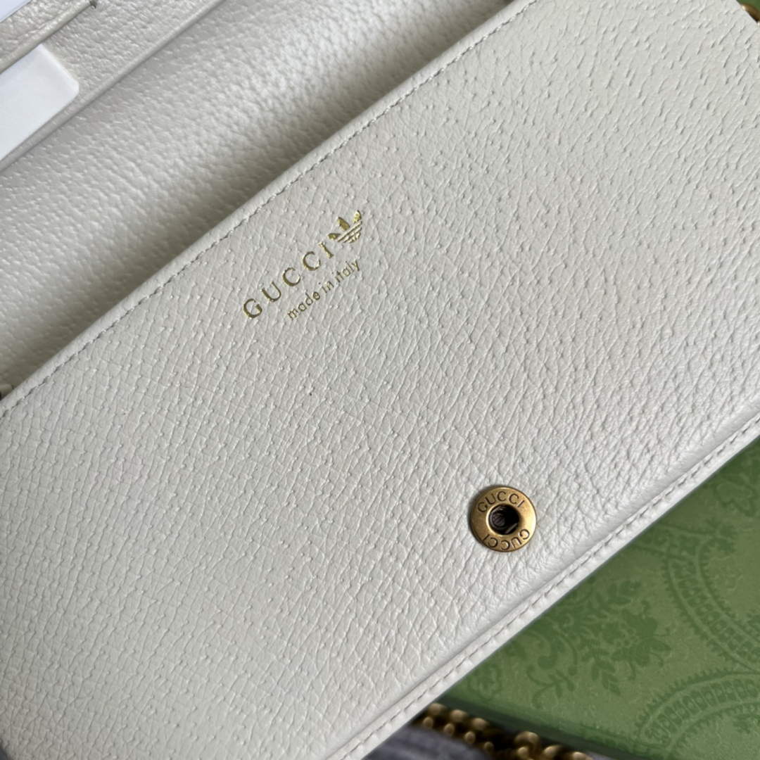 Adidas x Gucci ?621892 wallet with chain Black and white leather