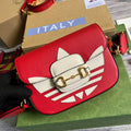 Adidas x Gucci 658574 Horsebit 1955 mini bag red and white leather - Default Title - View 1