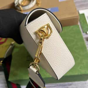 Adidas x Gucci 658574 Horsebit 1955 mini bag white and black leather - Default Title - View 4