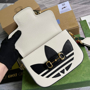 Adidas x Gucci 658574 Horsebit 1955 mini bag white and black leather - Default Title - View 6