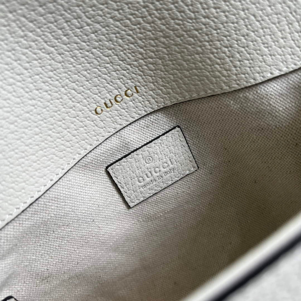 Adidas x Gucci 658574 Horsebit 1955 mini bag white and black leather