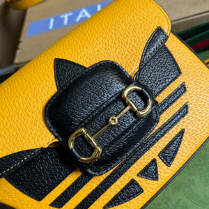 Adidas x Gucci 658574 Horsebit 1955 mini bag Yellow and black leather - Default Title - View 5