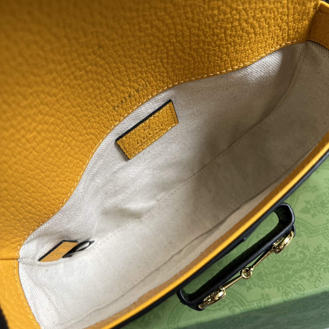 Adidas x Gucci 658574 Horsebit 1955 mini bag Yellow and black leather - Default Title - View 8